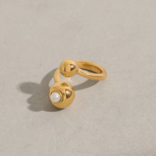 Load image into Gallery viewer, 18K gold stainless steel pearl irregular opening ring