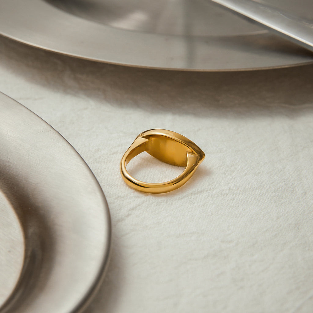 Stainless steel pearl ring