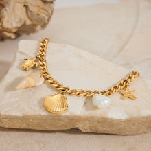 Load image into Gallery viewer, Stainless steel shell starfish conch bracelet