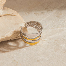 Load image into Gallery viewer, Stainless steel golden steel color two-tone ring