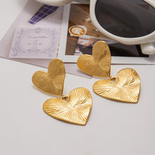 Load image into Gallery viewer, Stainless steel exaggerated heart-shaped earrings