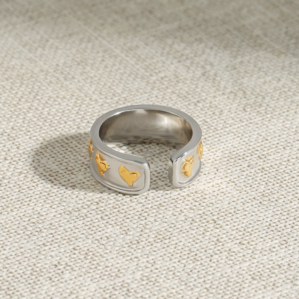 Stainless steel heart ring