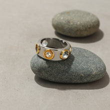 Load image into Gallery viewer, Stainless steel zircon ring