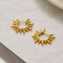 Load image into Gallery viewer, Golden stainless steel sunflower hollowed-out earrings