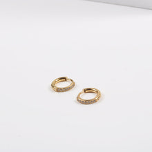 Load image into Gallery viewer, Hoop Mini Diamond Stainless steel Gold earrings