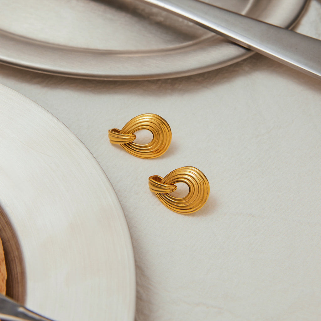 18K gold stainless steel earrings