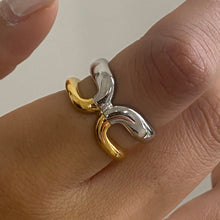 Load image into Gallery viewer, Stainless steel, gold and steel color two-tone ring