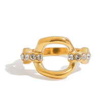 Load image into Gallery viewer, Stainless steel rhinestone ring