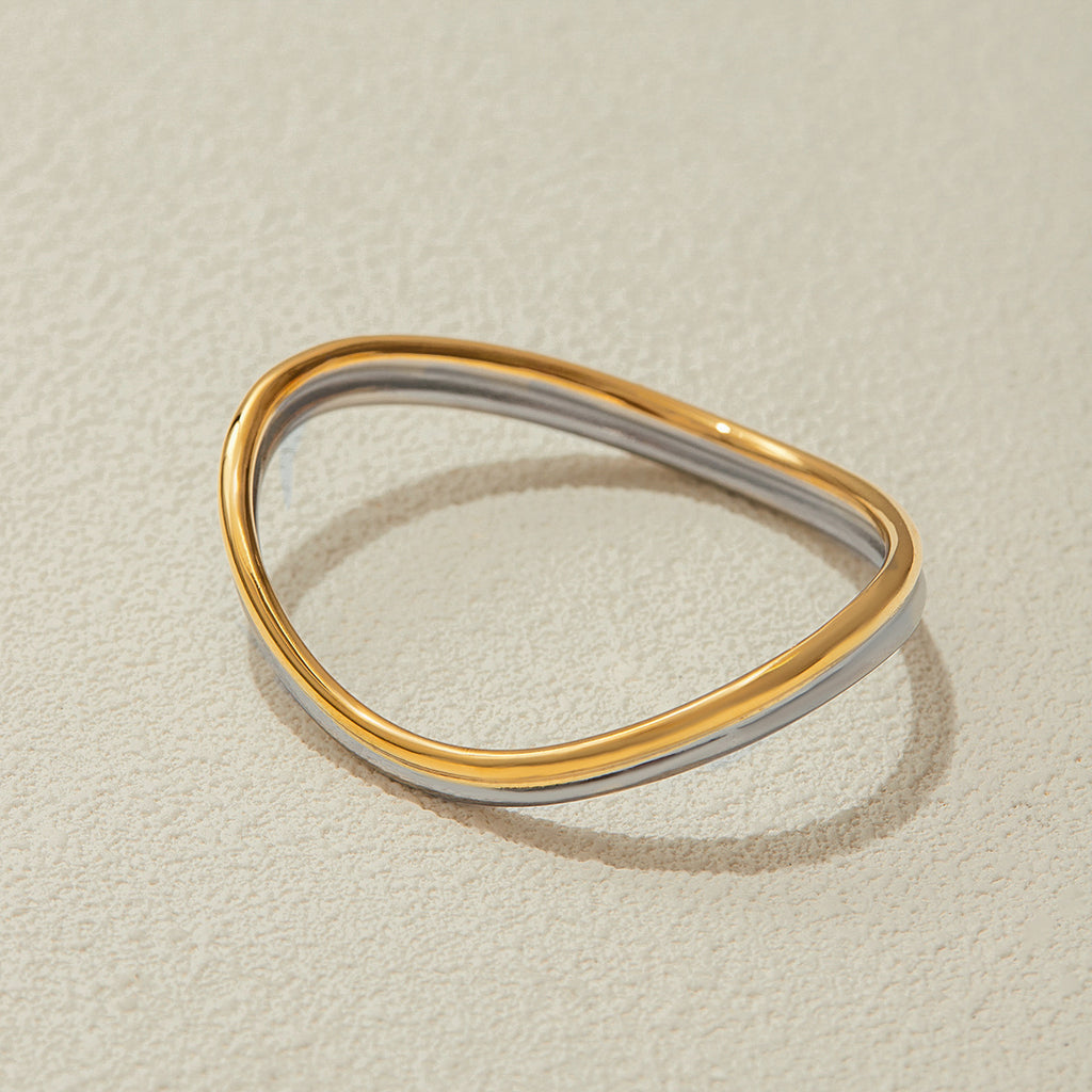 18K gold, stainless steel, gold and silver color-matched bracelet