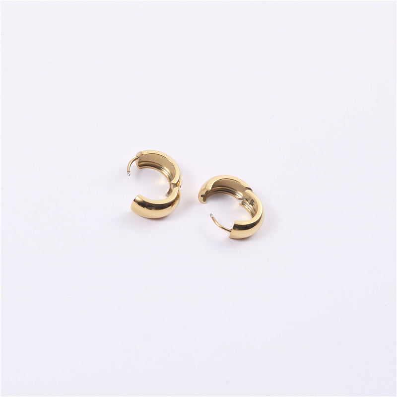 Golden stainless steel earring earrings