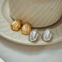 Load image into Gallery viewer, Stainless steel zircon stud earrings