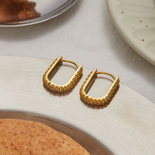Load image into Gallery viewer, Golden stainless steel U-shaped earrings