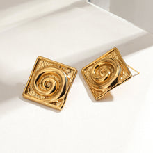 Load image into Gallery viewer, Stainless steel stud earrings, 18K gold