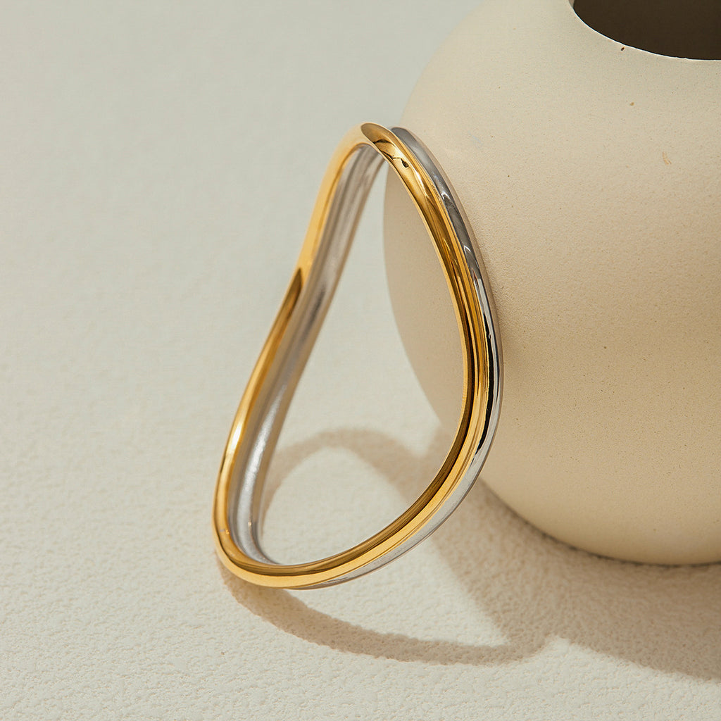 18K gold, stainless steel, gold and silver color-matched bracelet