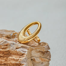 Load image into Gallery viewer, Stainless steel geometric oval hollowed-out ring