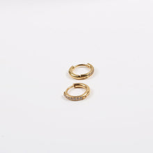 Load image into Gallery viewer, Hoop Mini Diamond Stainless steel Gold earrings