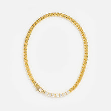 Load image into Gallery viewer, Golden stainless steel chain diamond necklace