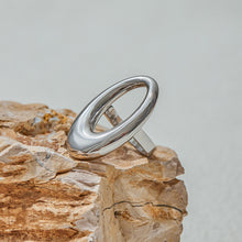 Load image into Gallery viewer, Stainless steel geometric oval hollowed-out ring