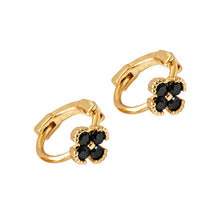 Load image into Gallery viewer, Zirconium-encrusted four-leaf clover earring buckles